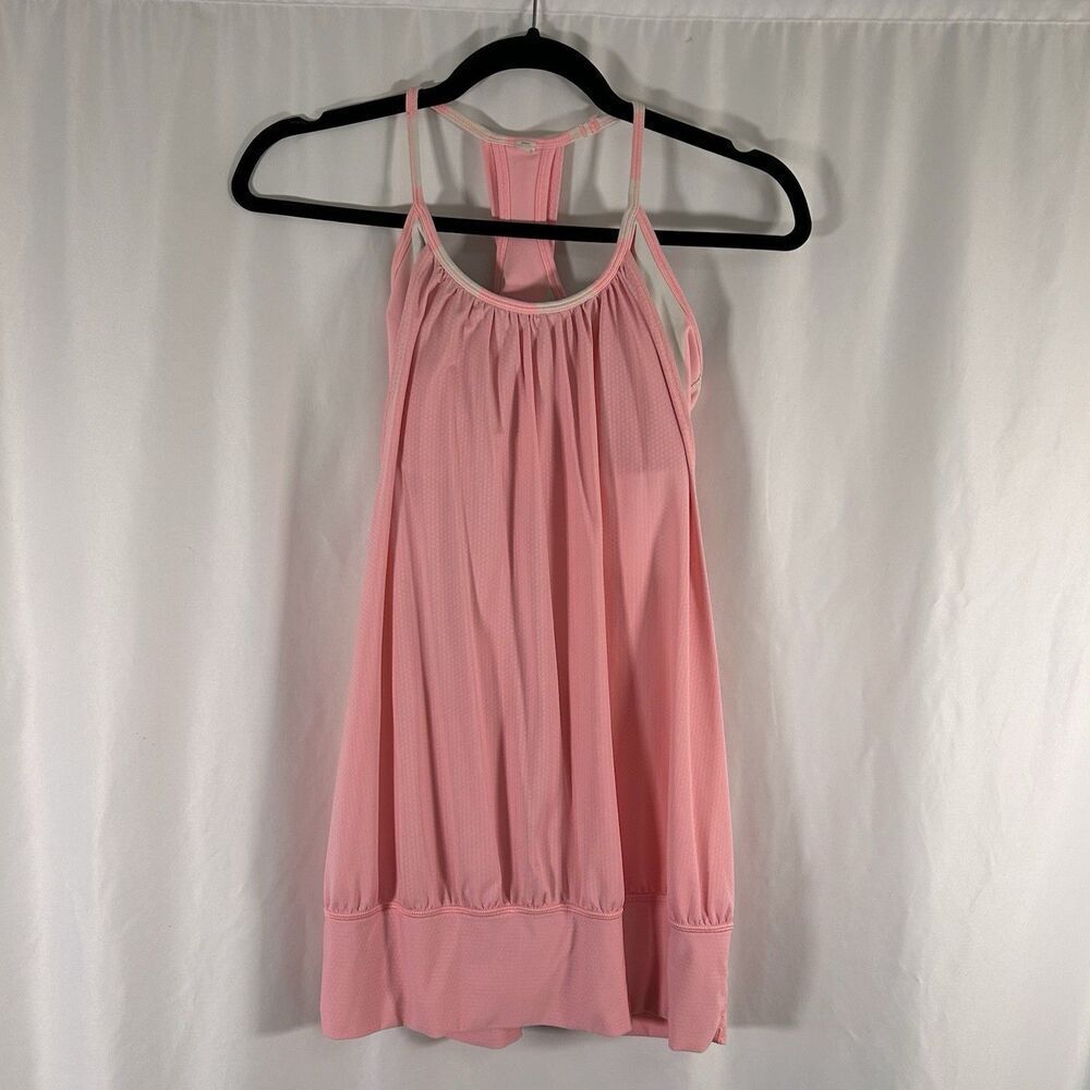 Lululemon Tank Top Women's 8 Pink Pullover Built In Bra Elastic Band